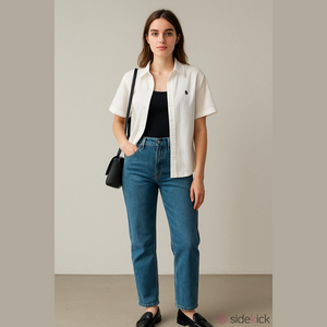 Ralph Lauren White Short-Sleeve Button-Down Oxford Shirt - Polo Logo